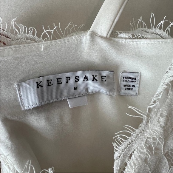 KEEPSAKE the Label Lace Bodycon Sleeveless Dress White Size Medium - Picture 5 of 6